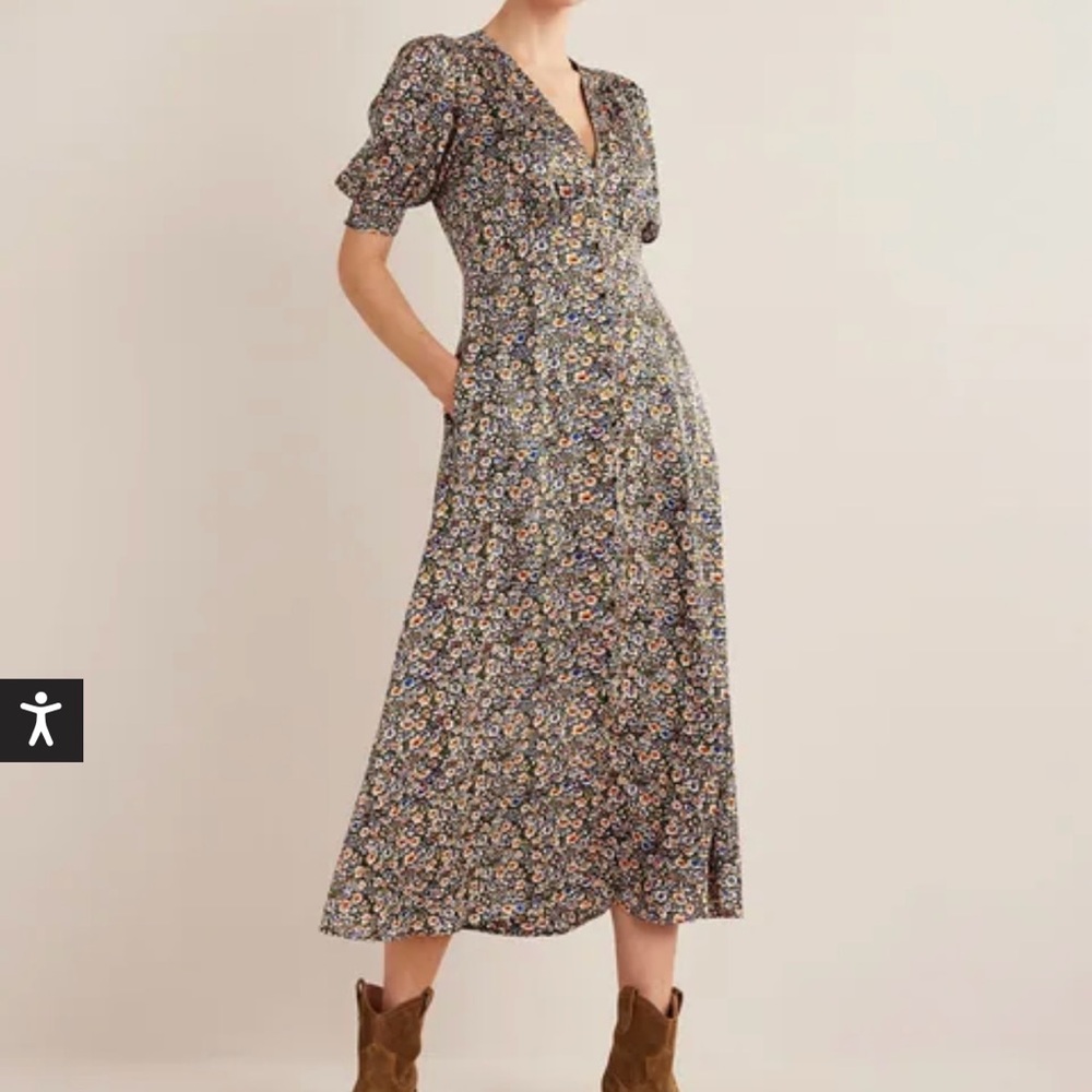 Boden Satin Midi Dress